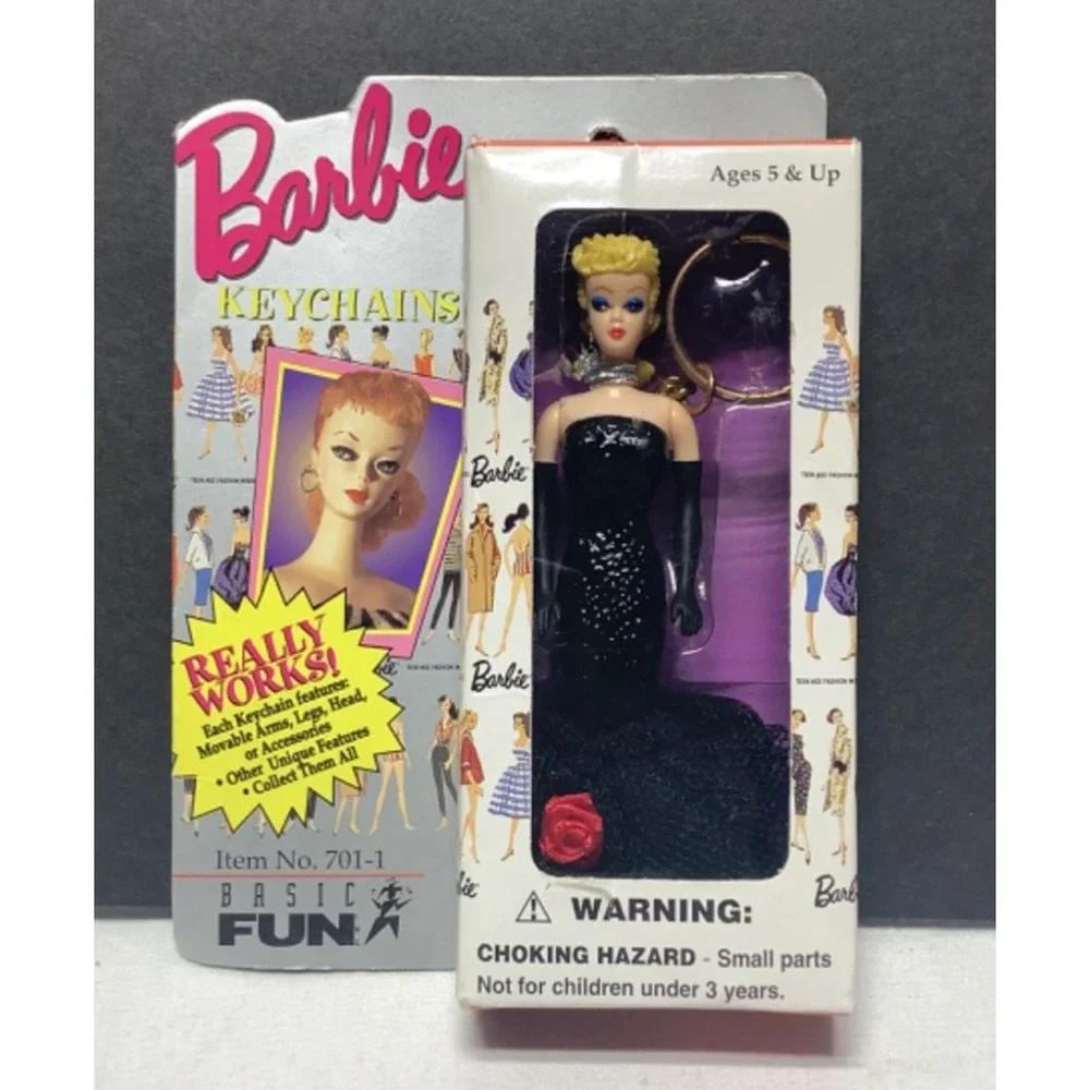 New 1995 Basic Fun Barbie Keychain Doll Miniature 1960 #701-0 NIB